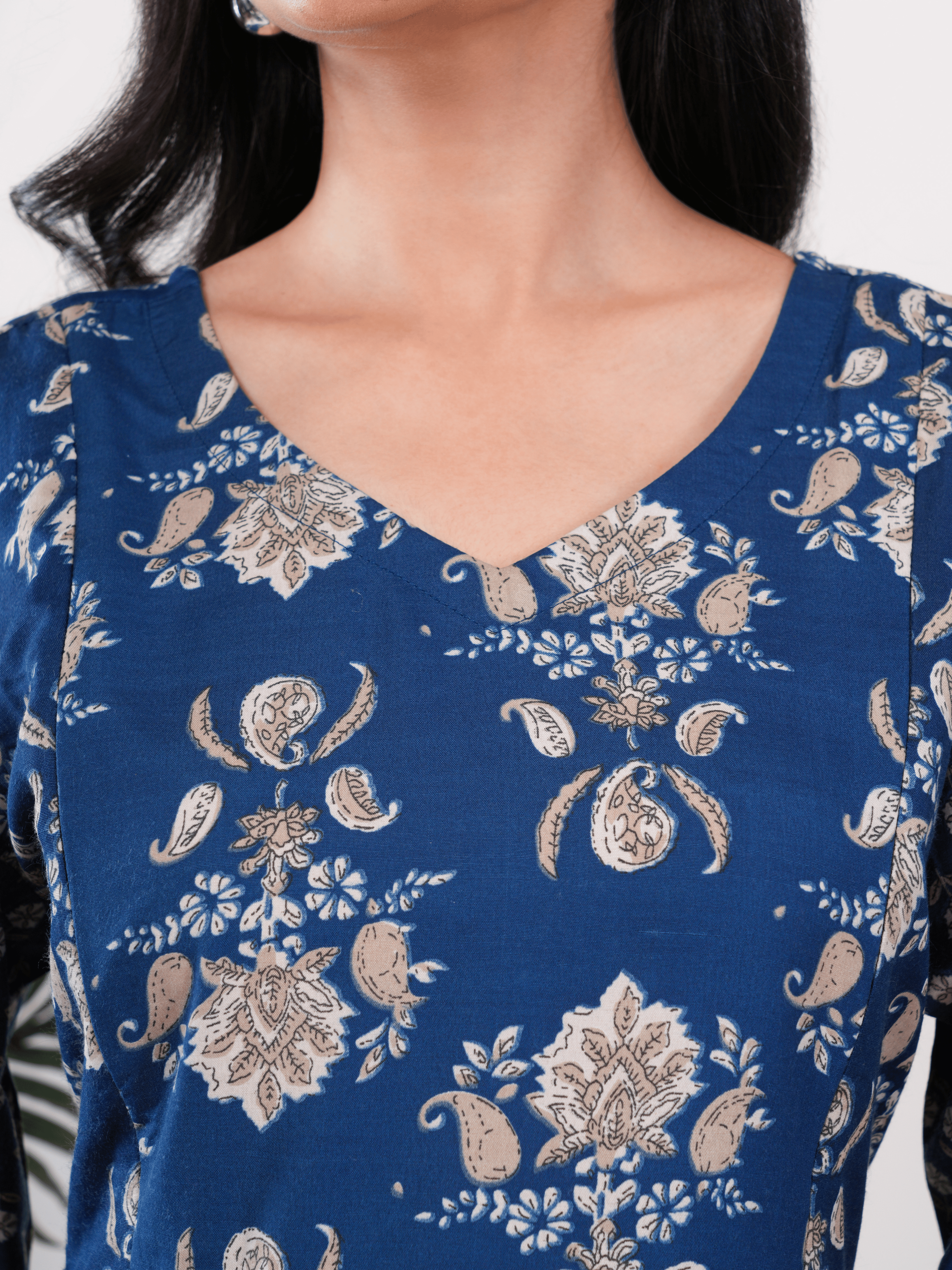 Blue Printed Feeding Single Kurti