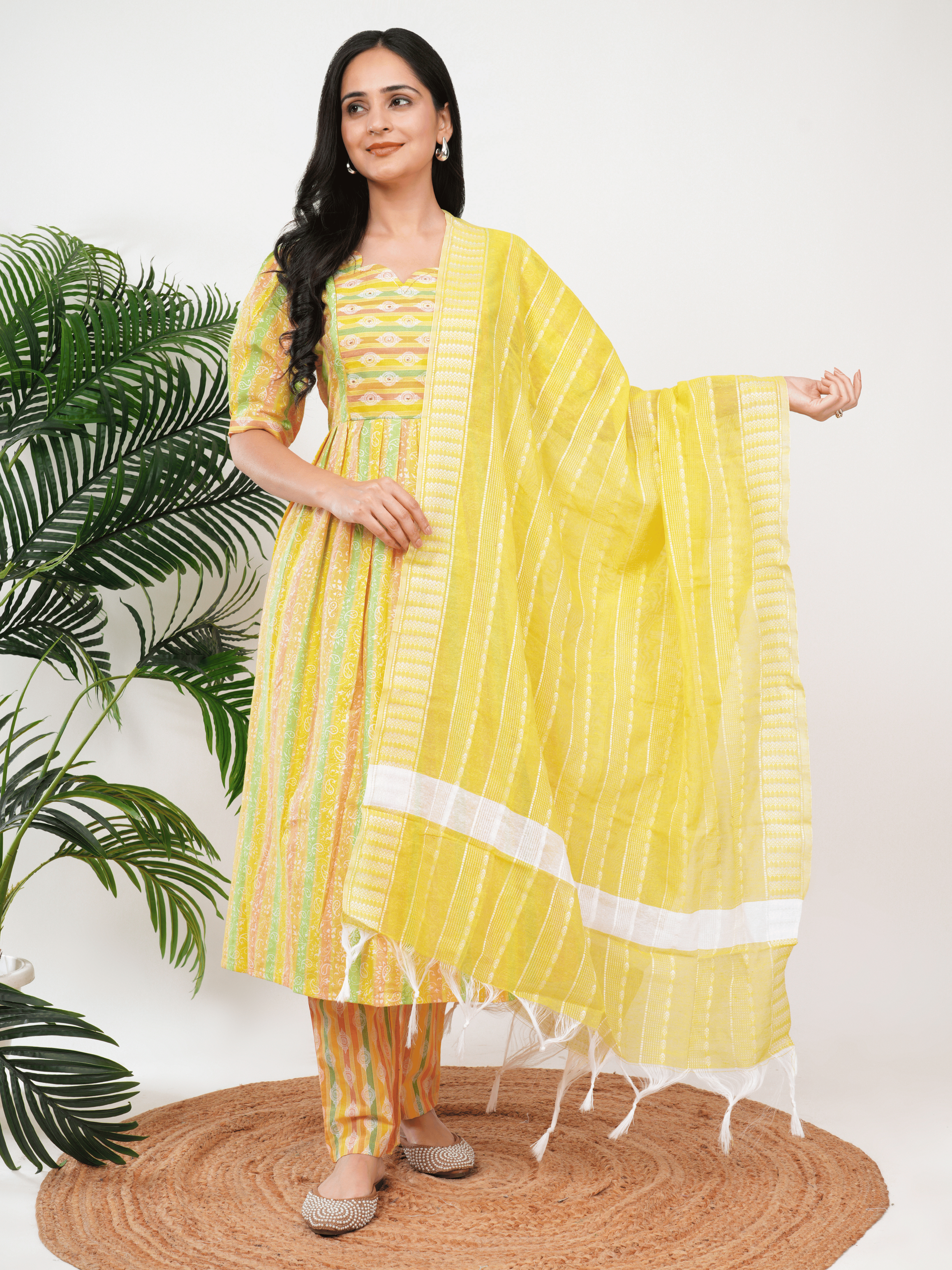 Yellow Green Print Feeding 3Pcs Set