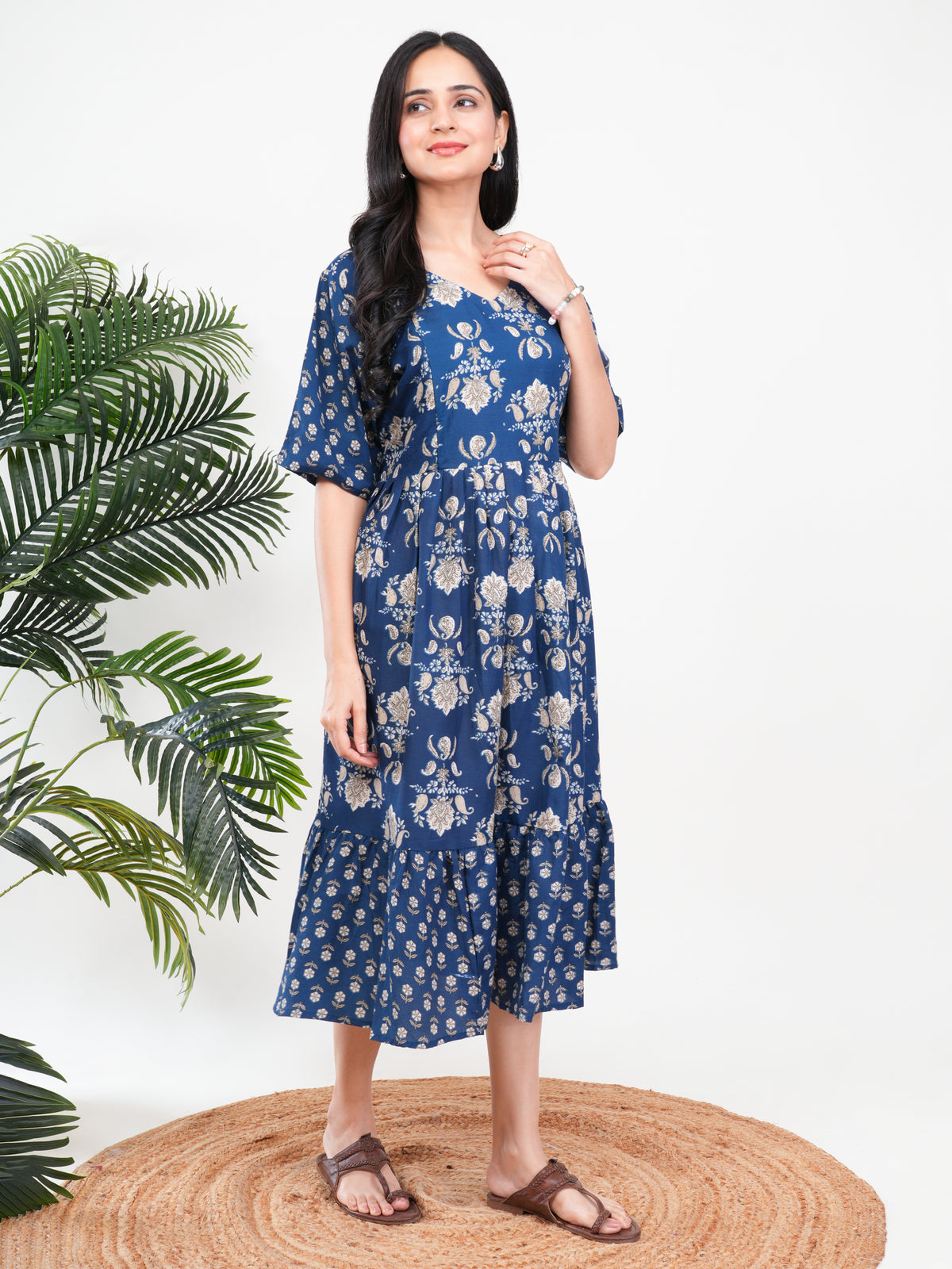 Blue Printed Feeding Single Kurti