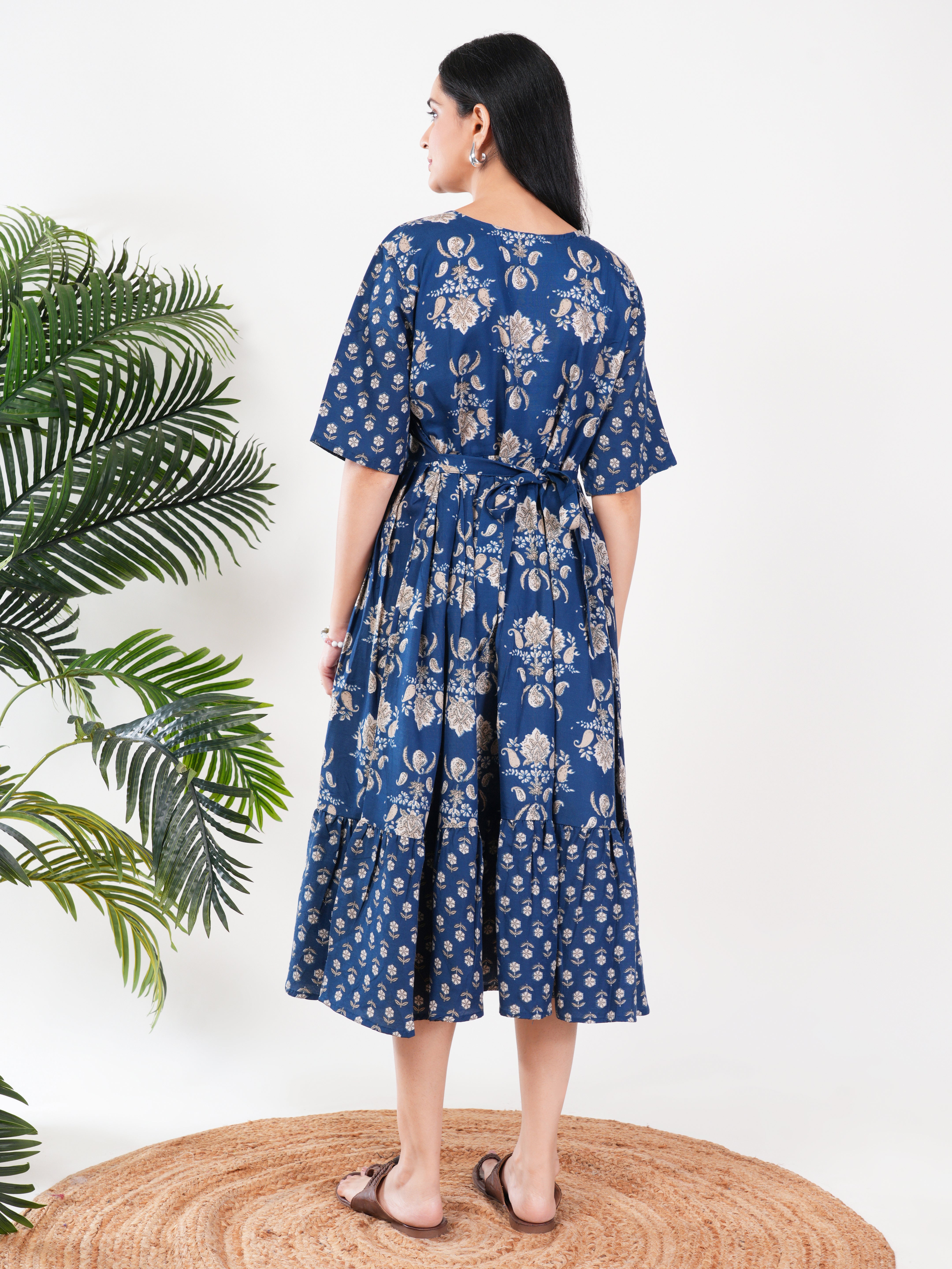 Blue Printed Feeding Single Kurti