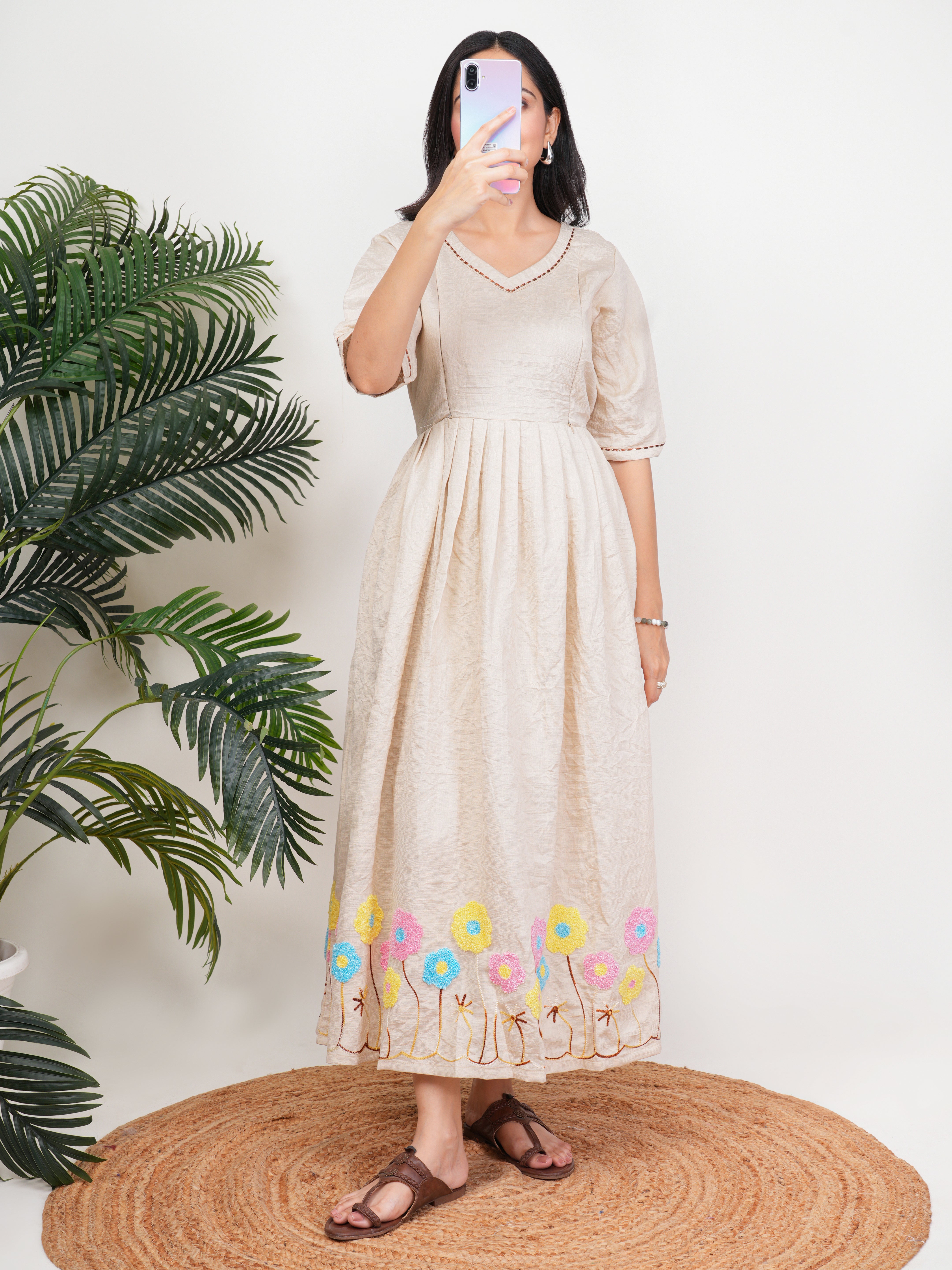 Beige Feeding Single Kurti