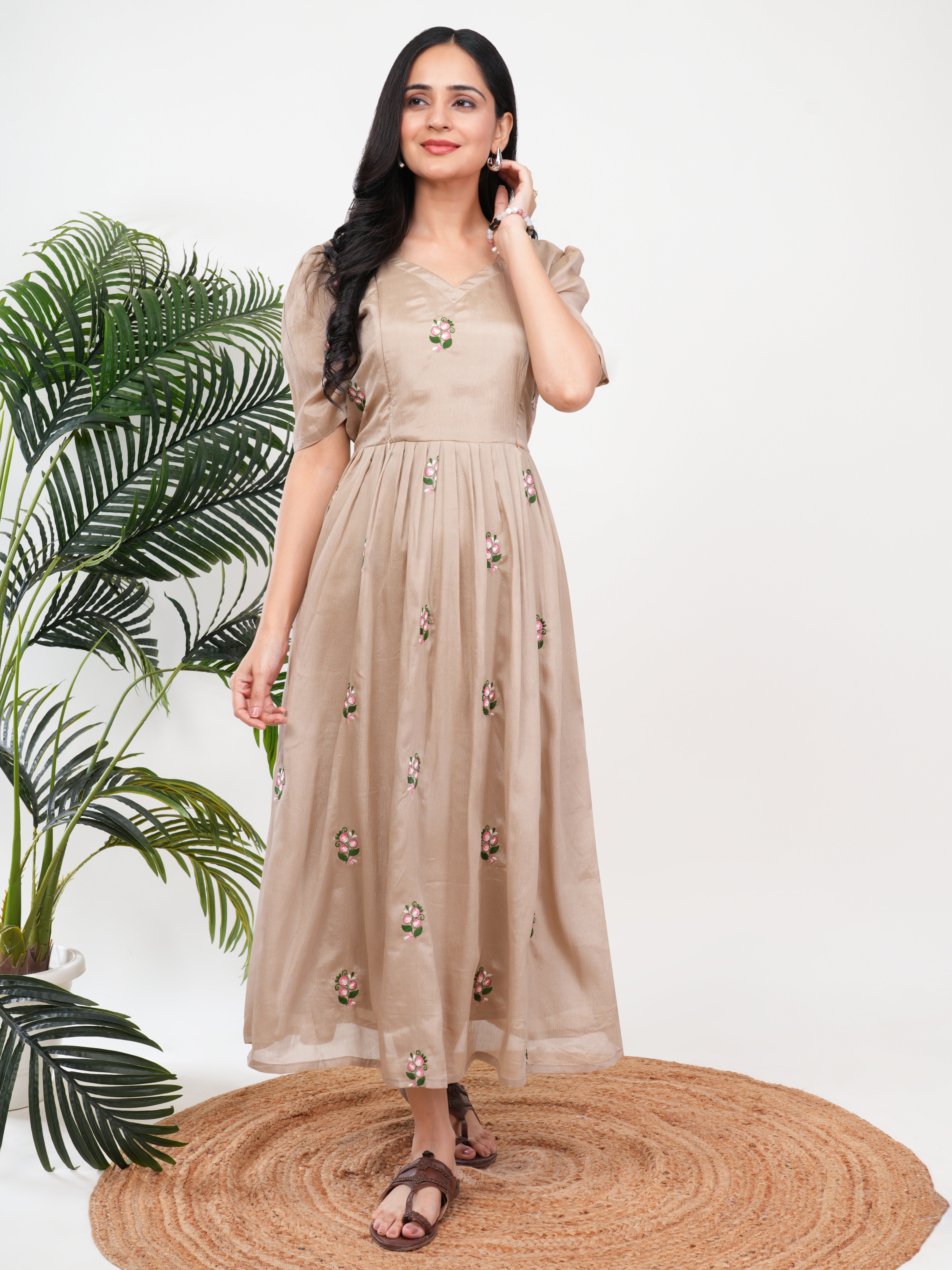 Cream Feeding Single Kurti