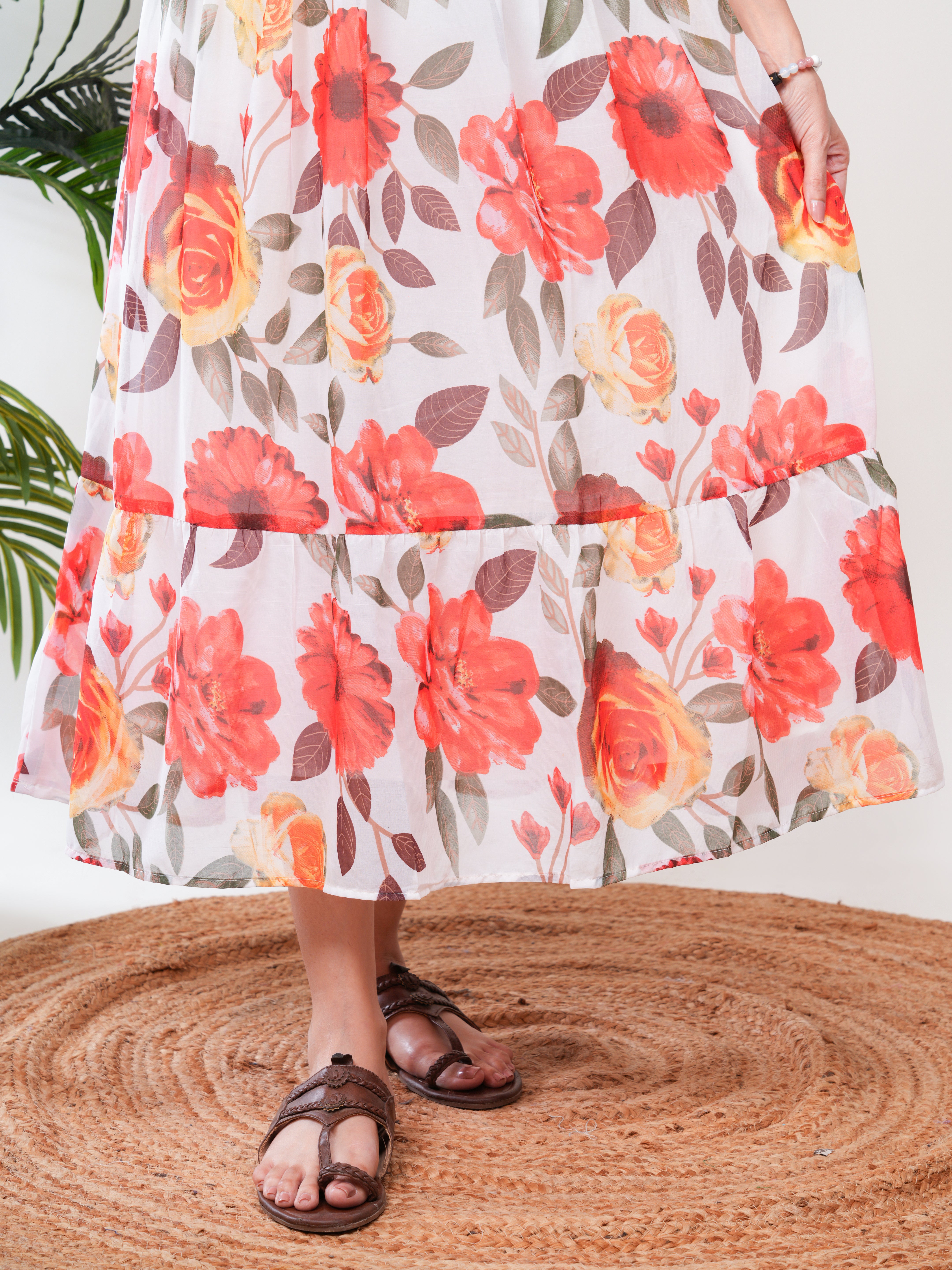 Ivory Floral Feeding Single Kurti