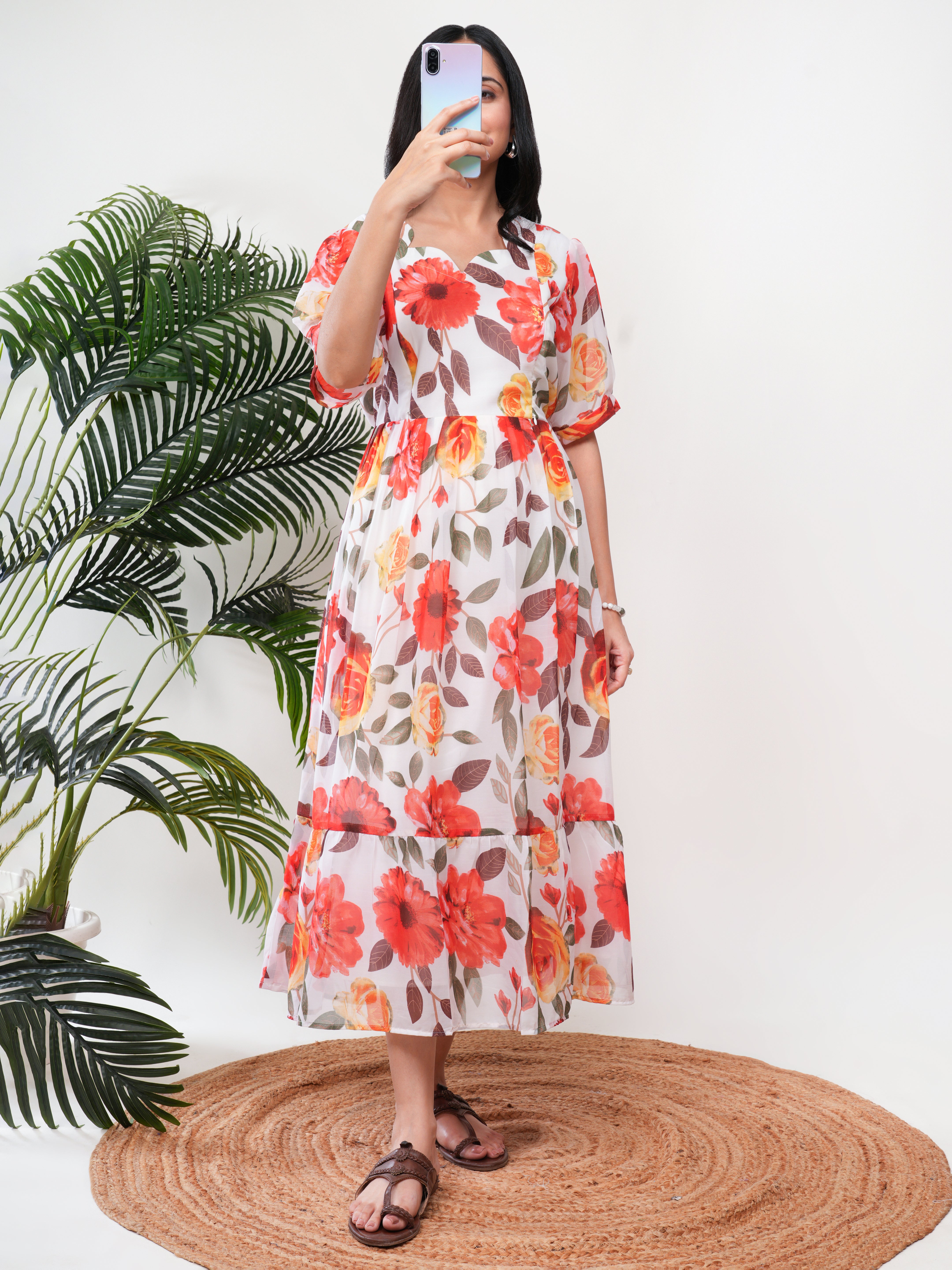Ivory Floral Feeding Single Kurti