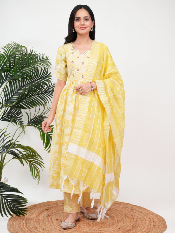 Mustard Floral Feeding 3Pcs Set