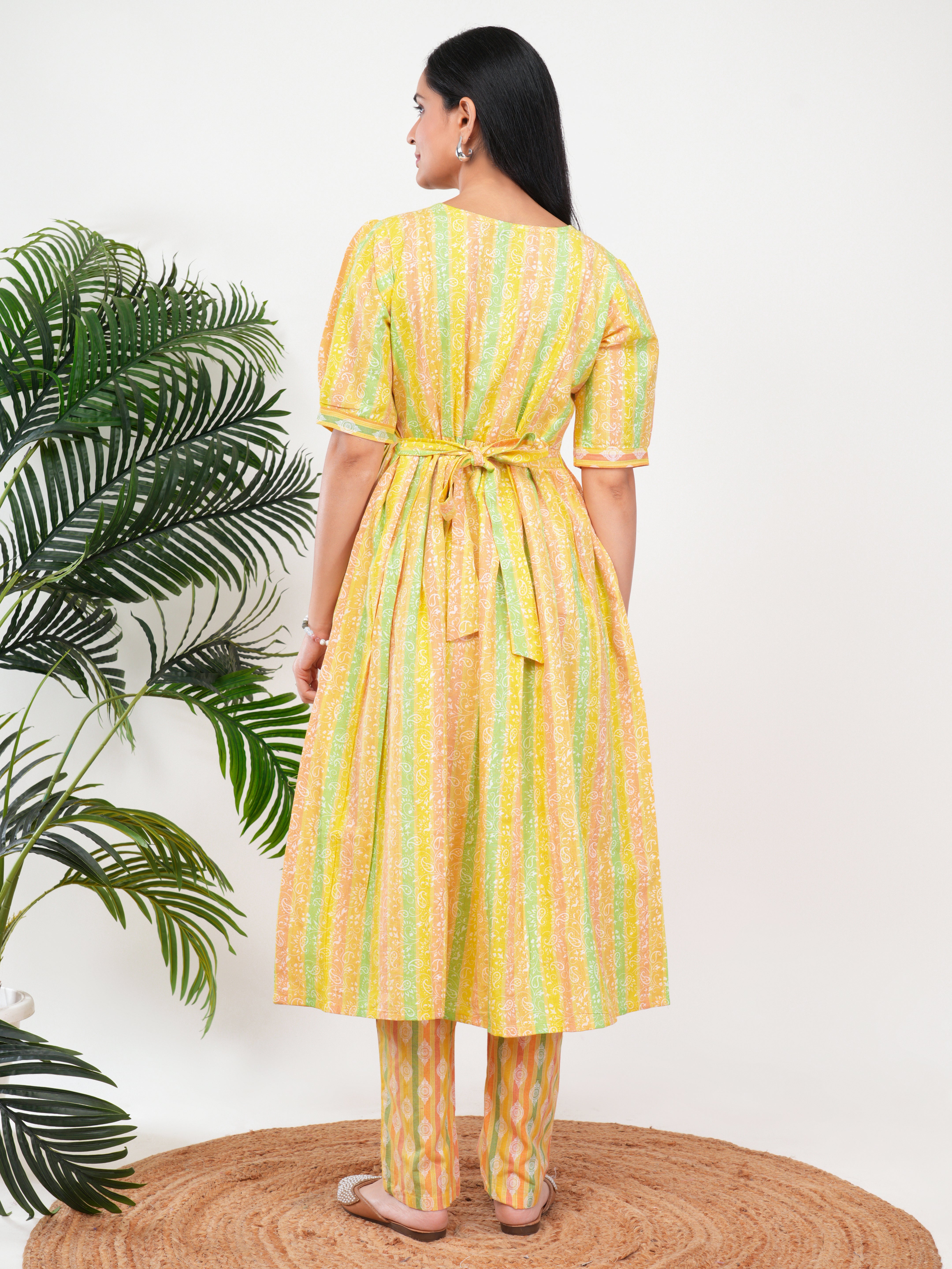 Yellow Green Print Feeding 3Pcs Set