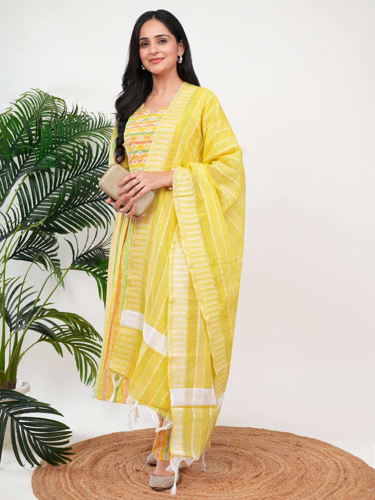 Yellow Green Print Feeding 3Pcs Set