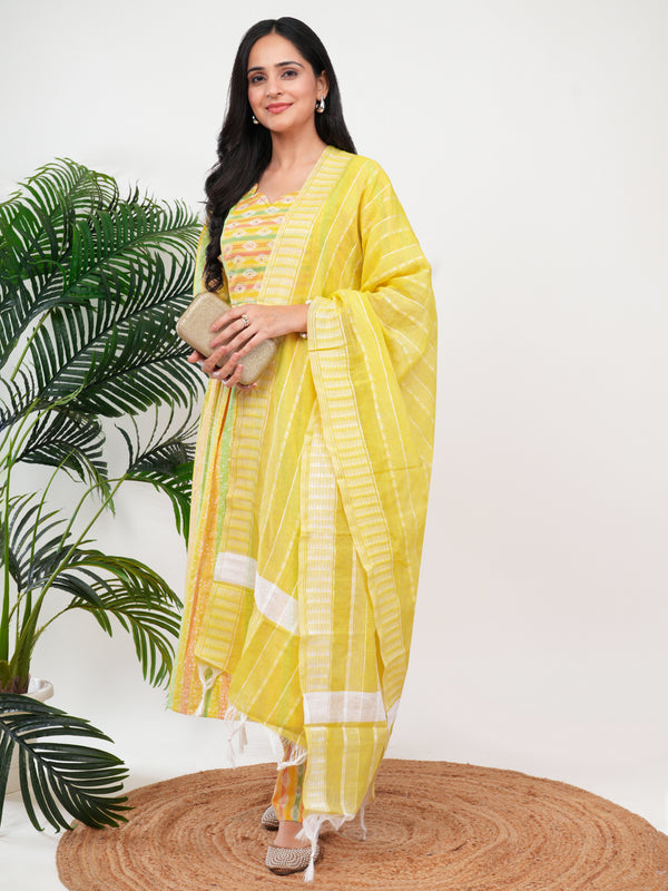 Yellow Green Print Feeding 3Pcs Set