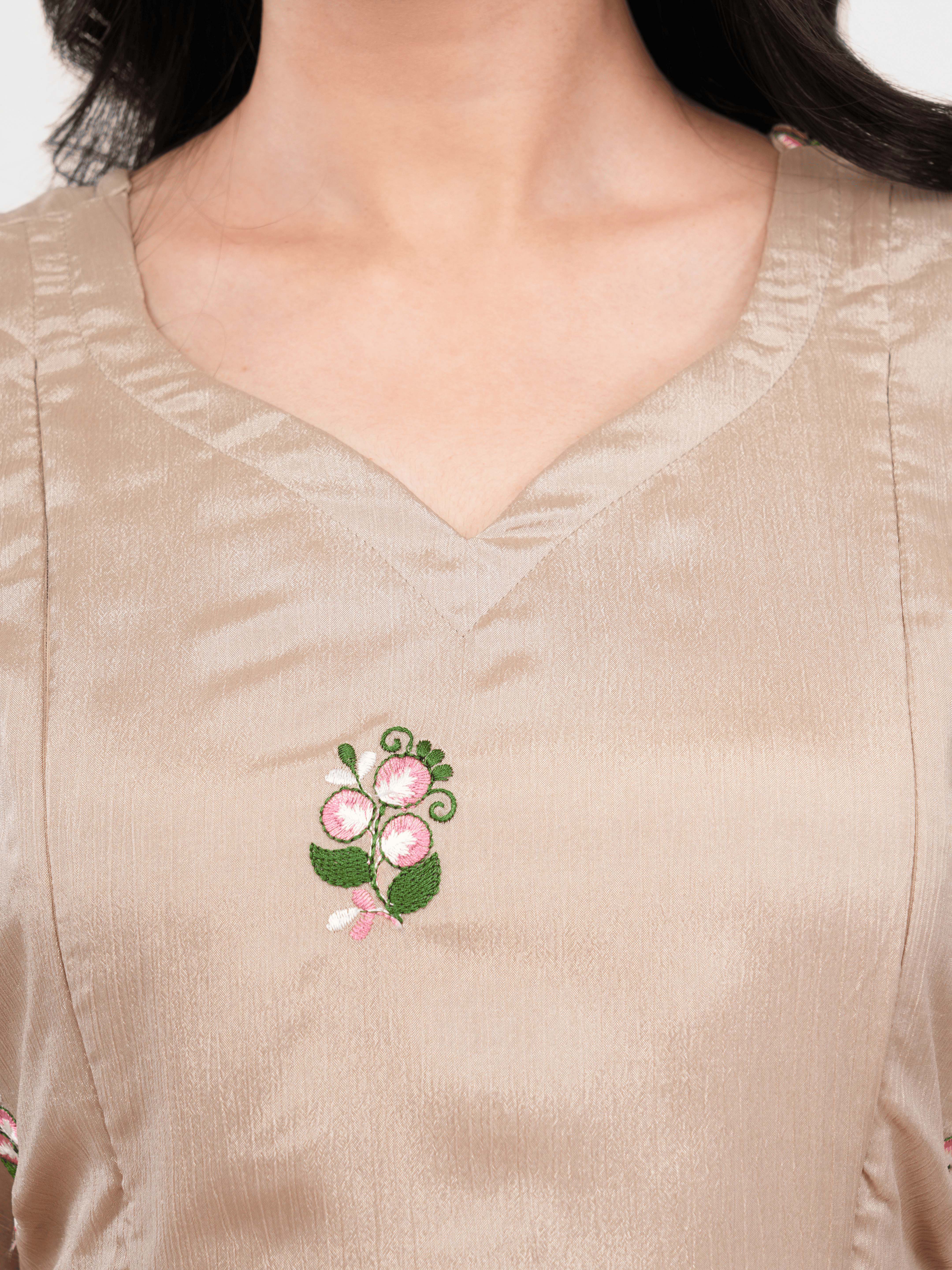 Cream Feeding Single Kurti