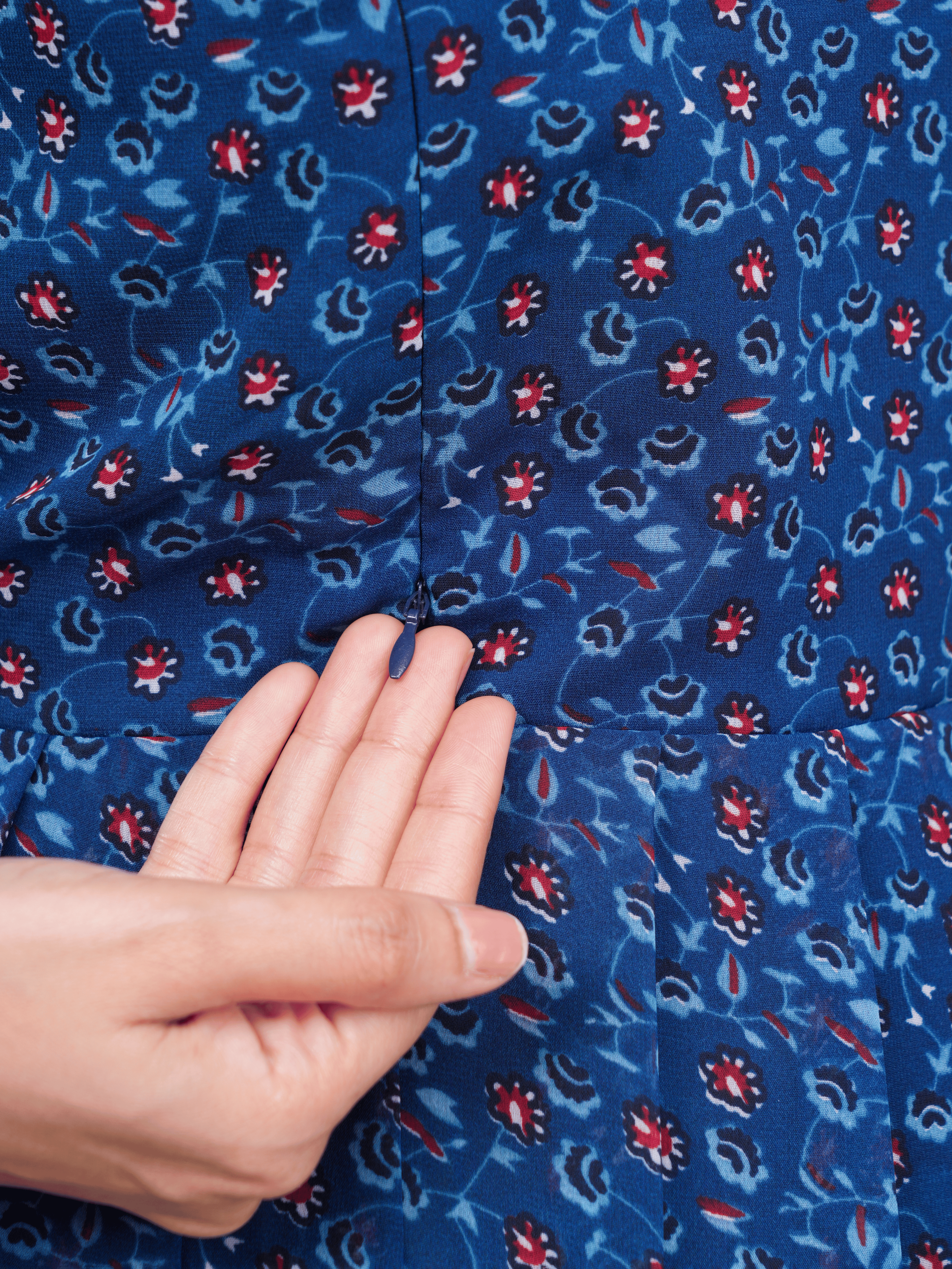 Navy Printed Feeding Single Kurti